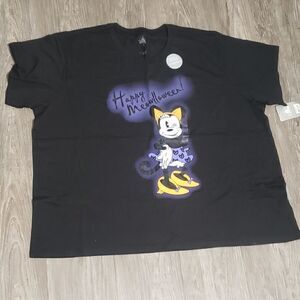 Disney Minnie Mouse Happy Meowlloween Women's Glow In The Dark Shirt Size 4XL.